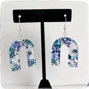 Acrylic handmade floral earrings